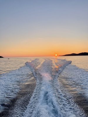 Amazing Sunset on a Yacht