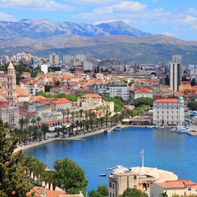 Split, Croatia (region of Dalmatia). UNESCO World Heritage Site. Mosor mountains in background.