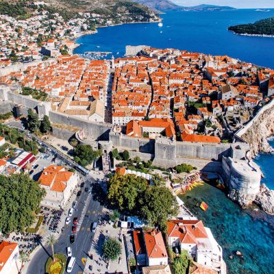 View From Air of Dubrovnik Walls