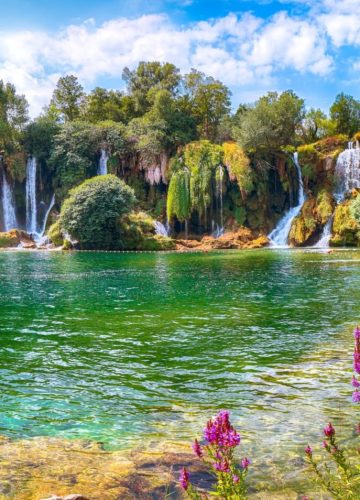 Picturesque Kravice waterfalls in the National Park of Bosnia and Herzegovina. Location: Kravice Falls, Studenci,  West Herzegovina Canton, Federation of Bosnia and Herzegovina