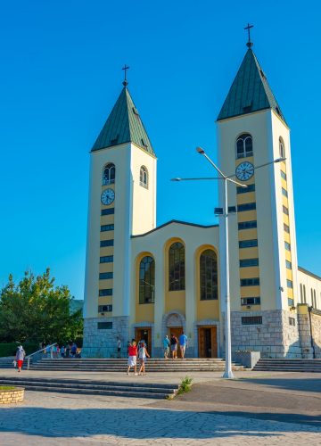 Medjugorje, Bosnia and Herzegovina, July 11, 2023: Medjugorje pilgrimage site in Bosnia and Herzegovina