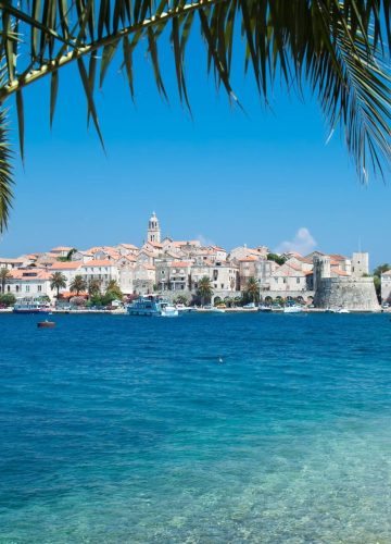 Korčula Island View from Under the Palm